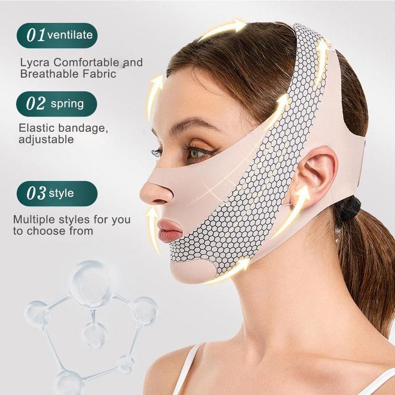 Product Introduction of 1pcs V Shaper Facial Bandage Double Chin Masseter Beauty Sleep Sculpting Mask Face Mask Beauty O4O3 42