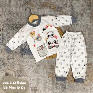Baju Celana Setelan Piyama Bayi Kancing Depan Usia 3-12 Bulan Motif Baby Nara Baju Tidur Bayi 3-12 Bulan Azzahra Baby and KIds