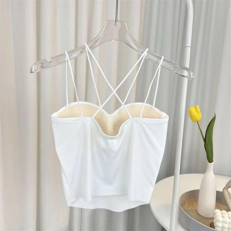 061558   Ice Silk Latex Fixed Cup with Chest Pad Solid Color Outer Wear Suspender Vest 6