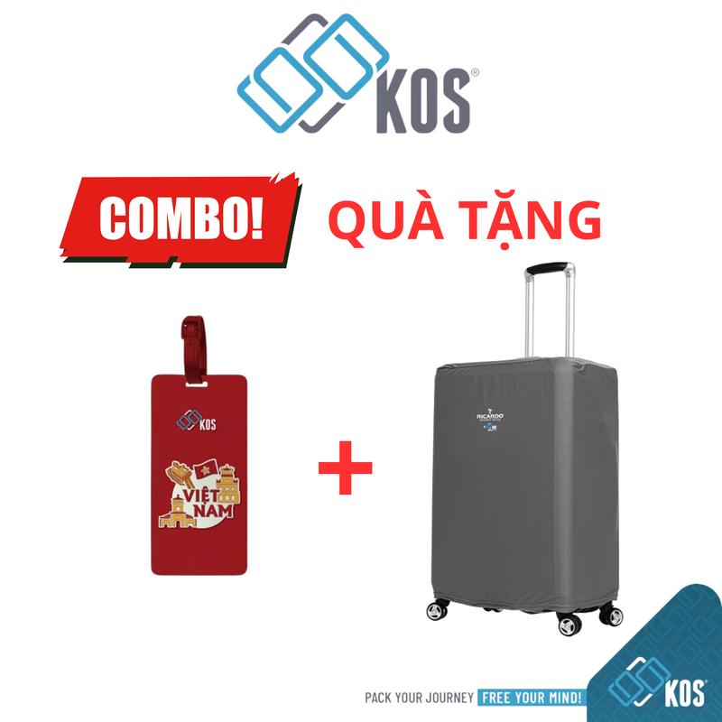 [COMBO QUÀ TẶNG] Tag Vali + Túi Trùm Vali KOS x RICARDO Xám Size S/M/L