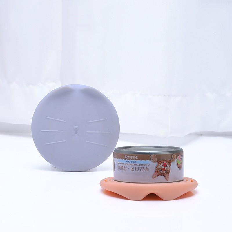 Nắp lon silicon, cho thức ăn thú cưng, nắp bảo quản, nắp niêm phong, ba trong một, thích hợp cho mèo và chó 5