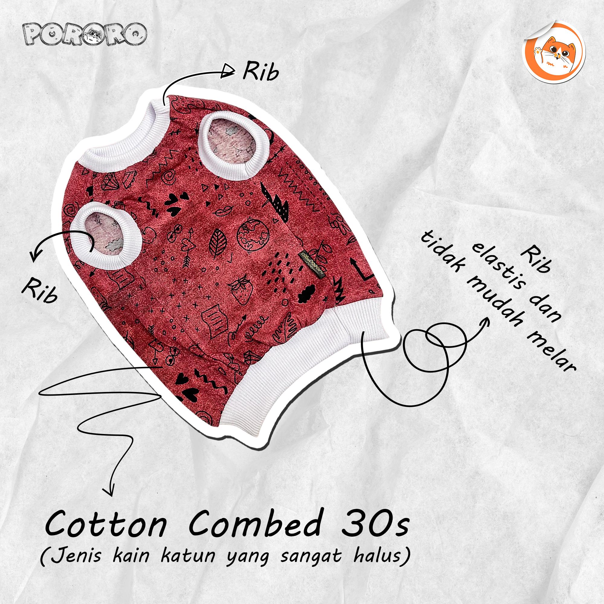 Pororo - Baju Kucing Motif Red Lerry