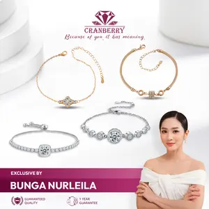 [MARIMAR SAY YES] #2 Gelang Wanita Cranberry Jewelry Premium Lapis Emas 18k Anti Luntur Anti Berubah Warna Garansi 1 Tahun Resmi Size Adjustable Kualitas Grade Terbaru Aksesoris Perhiasan Cincin Nikah Permata VVS1 Elegan COD