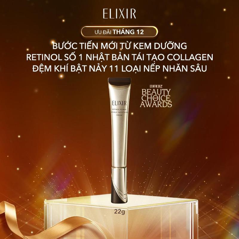 CẢI TIẾN MỚI Kem dưỡng Retinol cải thiện 11 loại nếp nhăn sâu ELIXIR RETINOL POWER WRINKLE SMOOTHING CREAM 22G