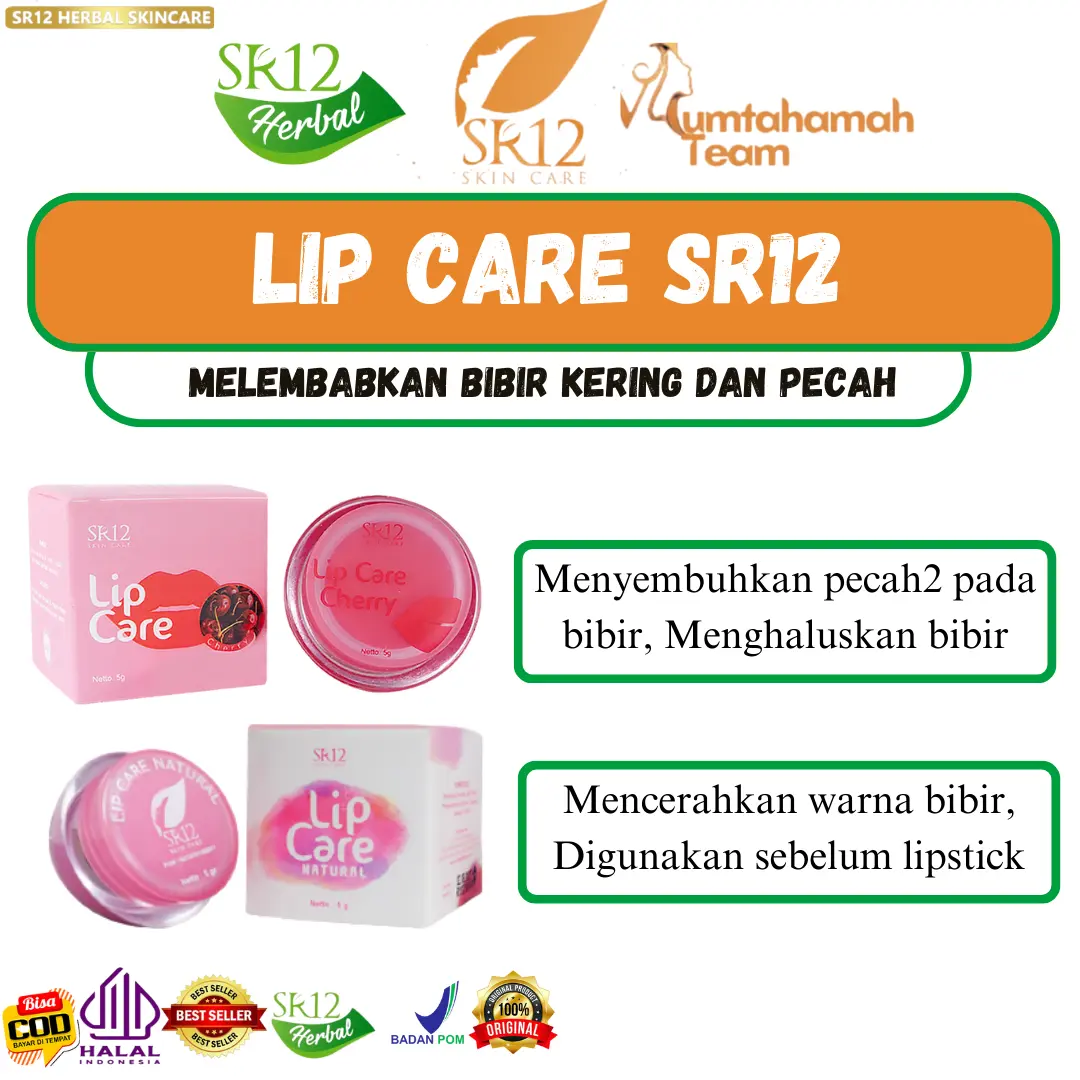 Lip care sr12 Cherry Pelembab Bibir Alami BPOM HALAL AMAN