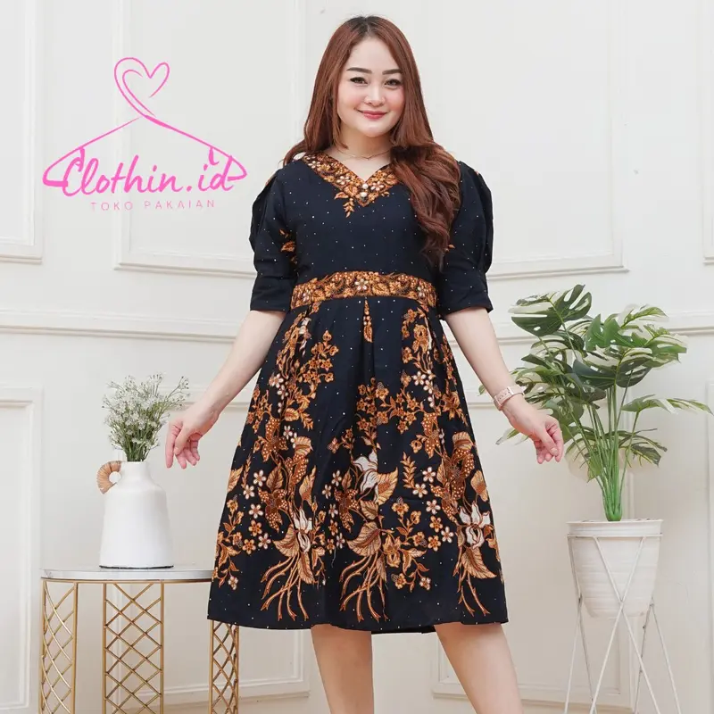 Baju Batik Wanita Dress Batik Premium Jaket Batik Sweater Wanita Branded Dress  Batik Terbaru Baju Natal