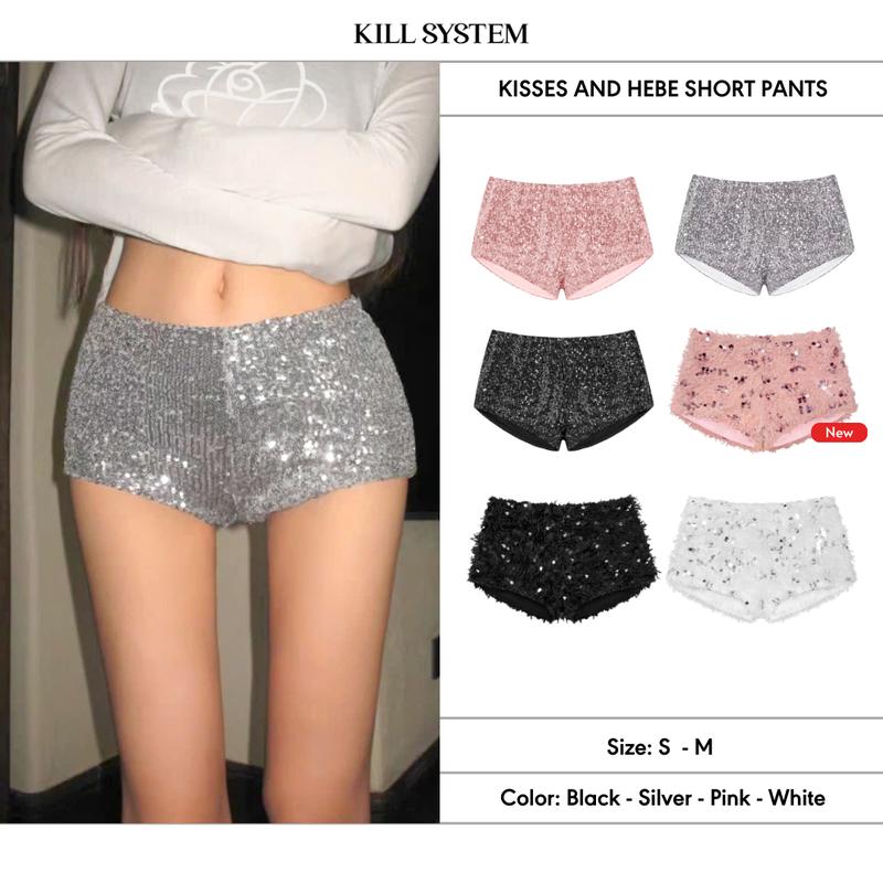 CÓ MẪU MỚI Quần short kim sa cạp thấp tôn dáng Kisses - Kill System