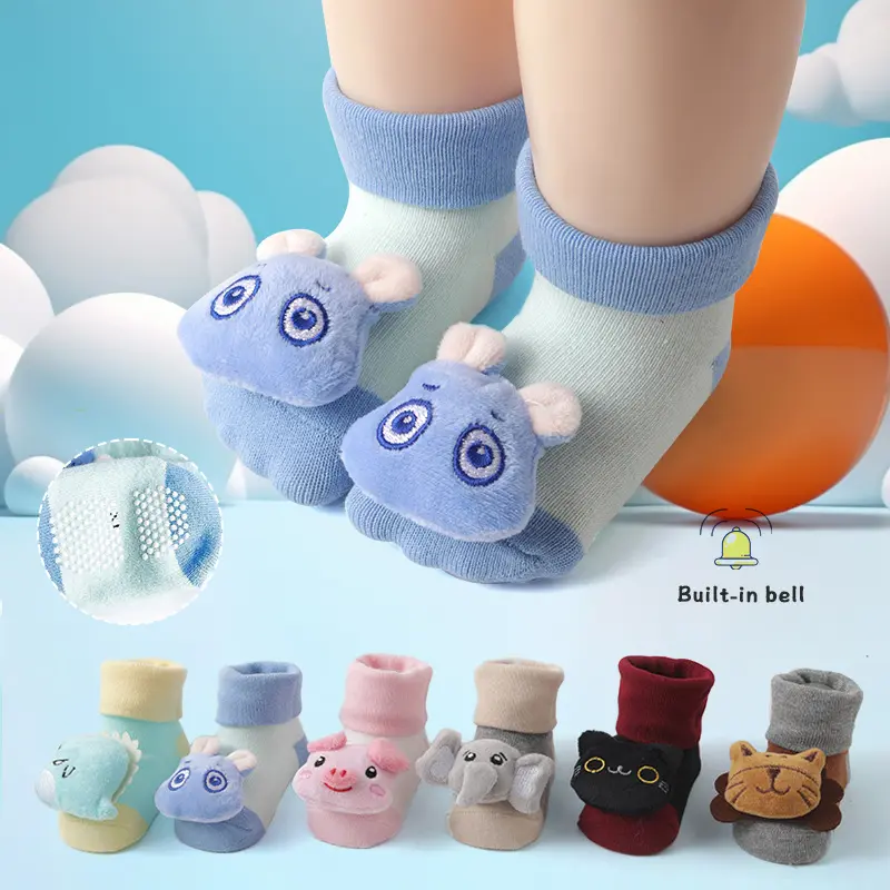 Vớ Chống Trượt Bằng Cotton Cho Trẻ Sơ Sinh, Thiết Kế Hình Động Vật Hoạt Hình Dễ Thương, Thích Hợp Cho Mùa Đông, Vớ Ấm Cho Trẻ Sơ Sinh, Bé Trai Và Bé Gái, Khủng Long, Hổ, Trẻ Mới Biết Đi, Làm Bằng Vải Terry 1