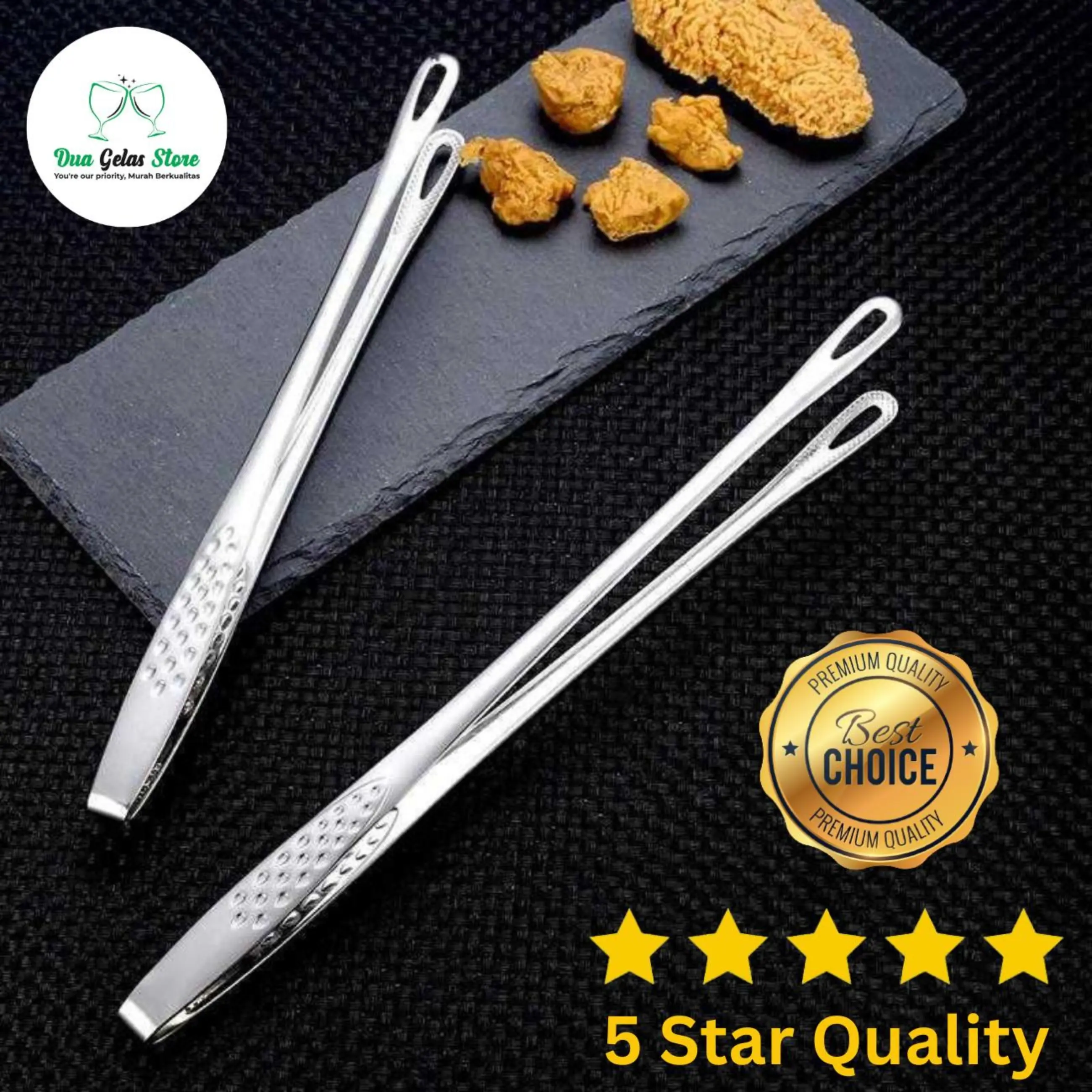 Capitan Penjepit Makanan Stainless 304 Daging BBQ 11in Food Grade Tong Panggang Bakaran