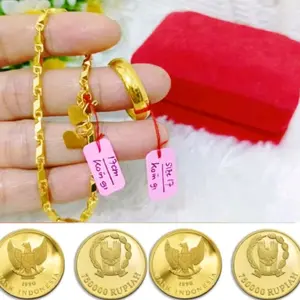 gelang model padi gratis cincin koin asli Bracelets