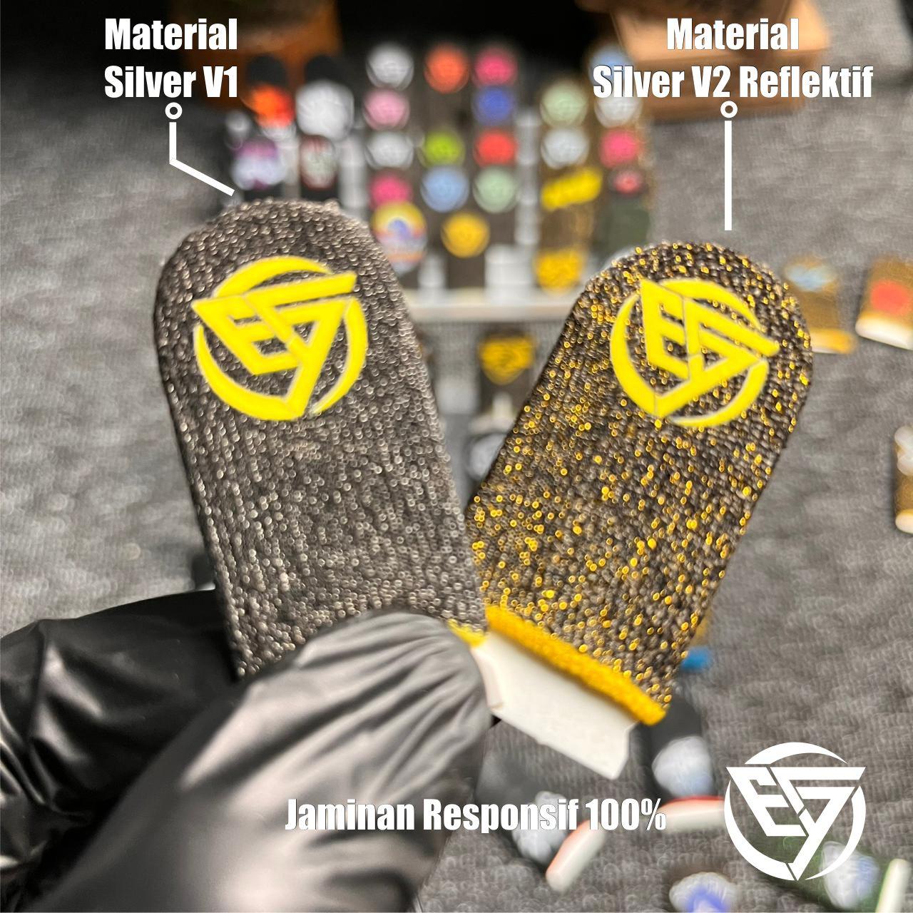Epical Glory Sarung Jempol Gaming Reflektif Anti Slip Silver Reflective Responsif Edisi Khusus Kualitas Terbaik untuk Gamers