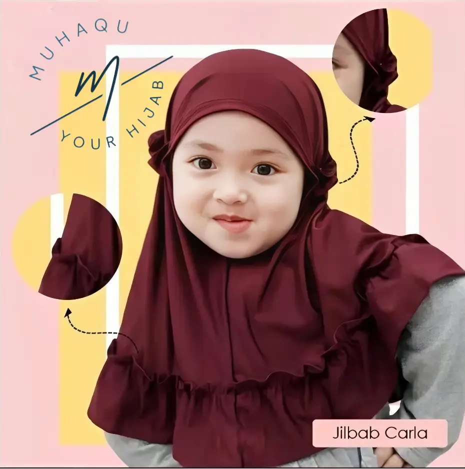 Jilbab Carla Anak Usia 0-6 Bulan 1 2 3 Tahun/Hijab Bayi Perempuan Newborn Lucu/Kerudung Anak Instan Muslim Terbaru