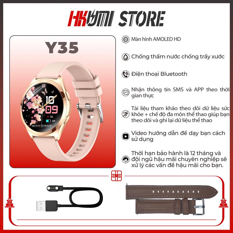 Đồng Hồ Thông Minh Y35, gen 2 Dành Cho Nữ, Màn Hình Cảm Ứng Toàn Bộ, Thể Thao Và Thể Dục, Chống Nước IP68, Nhắc Nhở Tin Nhắn Và Cuộc Gọi, Thích Hợp Cho Android Và IOS, Phát Hiện Sinh Lý Nữ, Màn Hình 1.27 Inch