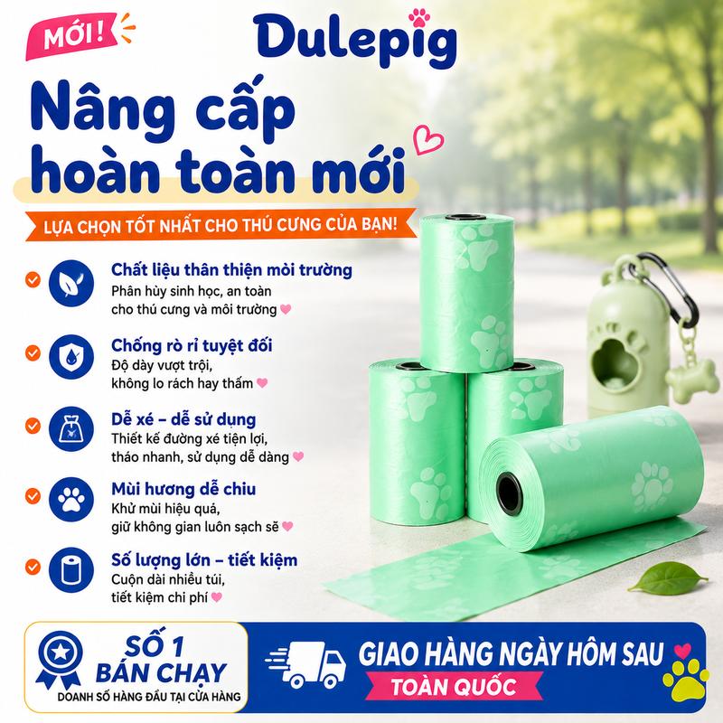 Túi nhặt phân thú cưng, nhỏ gọn dễ mang theo, nhiều màu lựa chọn, chất liệu cao…