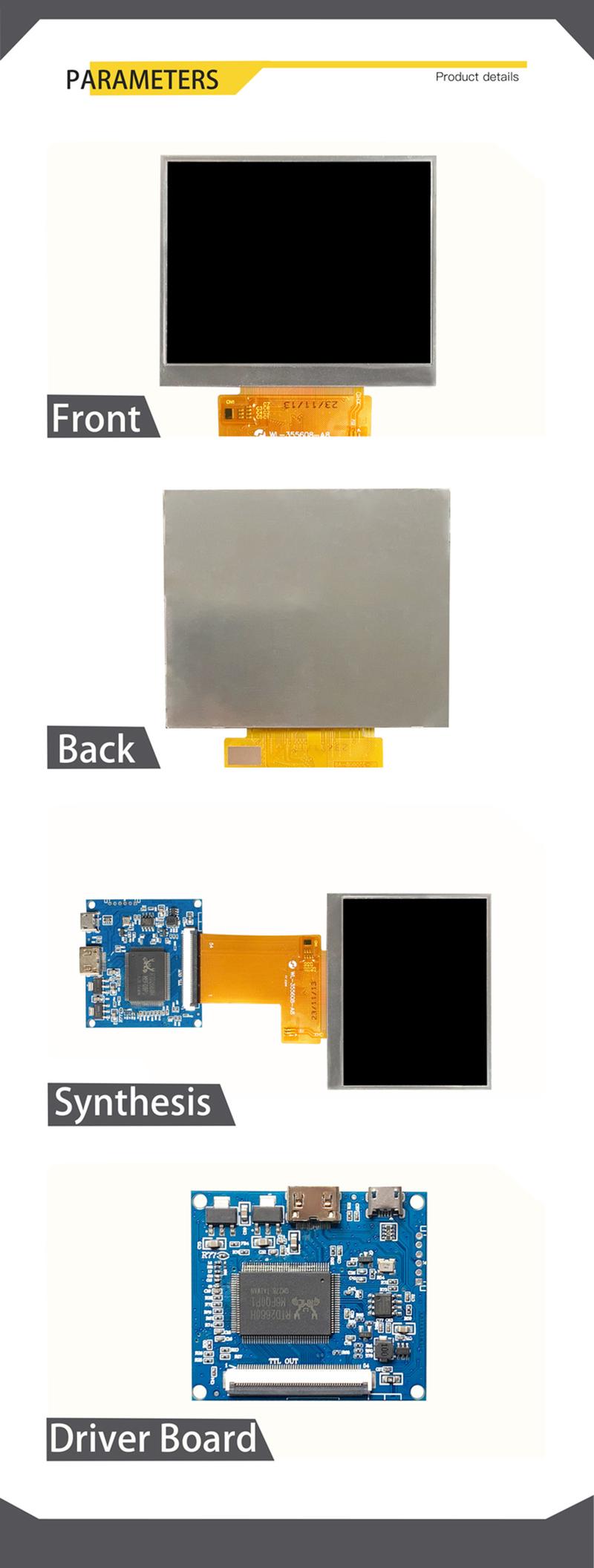 Product Introduction of LESOWN Small LCD 54PIN Panel Display Screen 3.5 inch TFT Resolution 640x480 HD IPS HDMI Module for Windows Camera Equipment 1