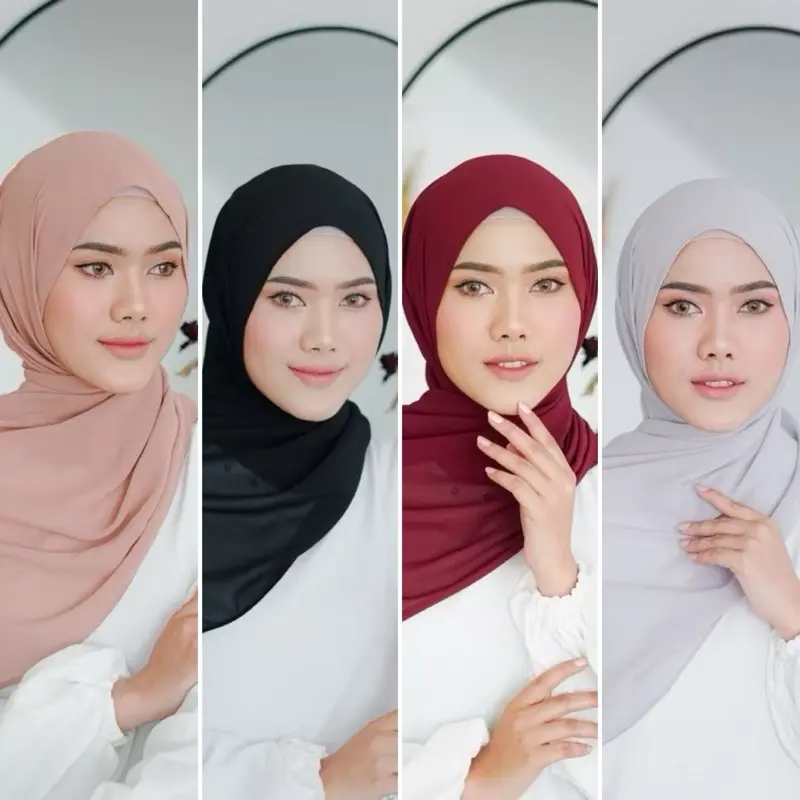 Hijab Pashmina Cerutty Baby Doll Ukuran 180X75 CM Ceruty Muslim Ceruti Kerudung Panjang