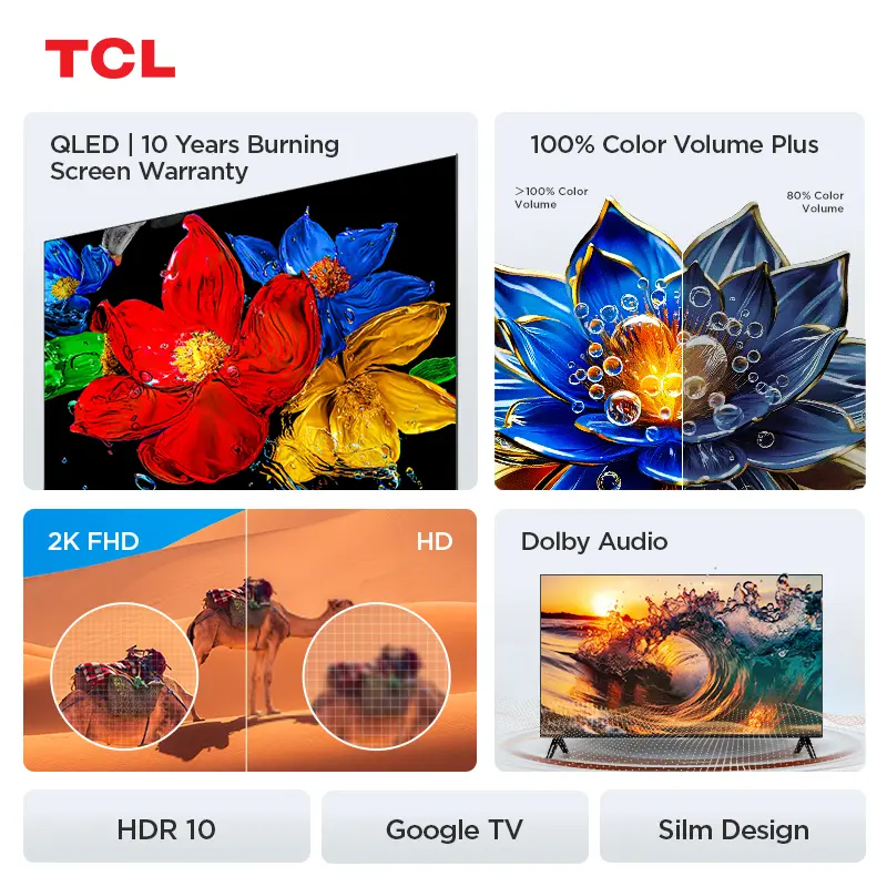 [Mid Month SALE] [Ultimate 2K QLED TV] TCL 32 inch V5C - 2K FHD - QLED - HDR 10 - Multiple Eye Care - Dolby Audio - Bezel-less (Model: 32V5C) 6
