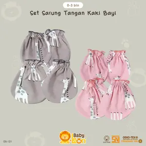 2in1 Sarung Tangan + Sarung Kaki Bayi Newborn BABY LEON DS-121 Sarung Tangan Dan Kaos Kaki Baby New Born Pelindung Tangan dan Kaki Bayi Baru Lahir Parsel