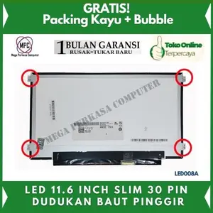 Lcd Led Notebook 11.6 Inch Slim 30 Pin Kuping Kanan Kiri Screen