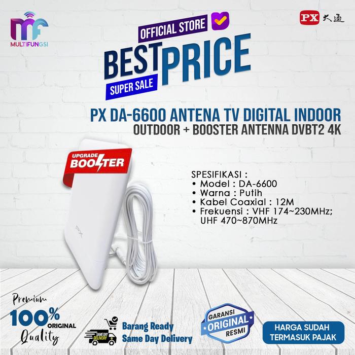 Gambar PX DA-6600 Antena TV Digital Indoor Outdoor + Booster Antenna DVBT2 4K dari Multifungsi Online Kota Administrasi Jakarta Pusat Tokopedia