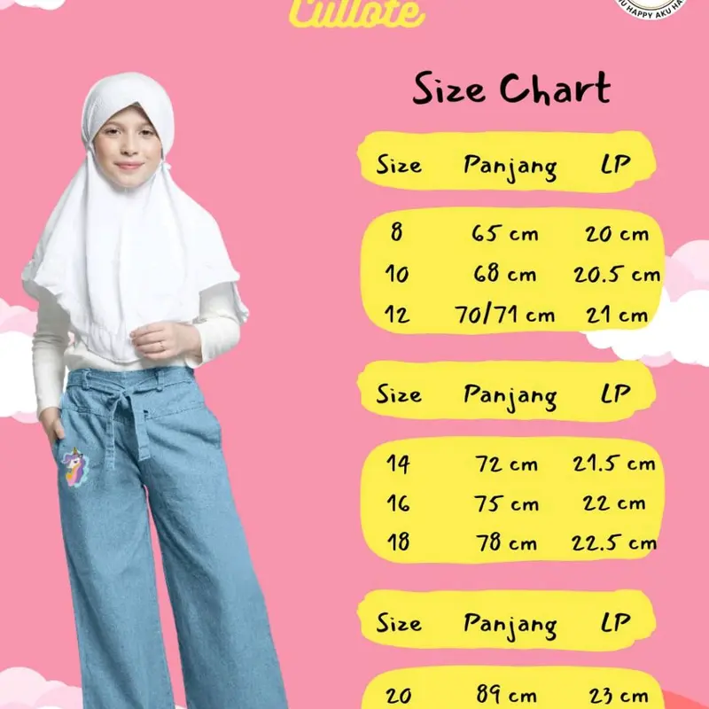 Celana Kulot Anak Unicorn Littledino Softjeans Celana Jeans Anak Kulot Jeans 8