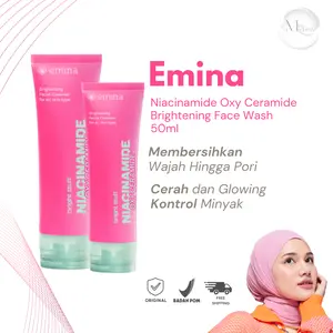 [Creator Pick's] BEST SELLER NEW Emina Niacinamide Oxy Ceramide Brightening Face Wash 50ml 100ml - Facial Wash, Sabun Muka Cerah, Glowing, Perbaiki Skin Barrier, Lebih Cerah & Kontrol Minyak For All Skin Type