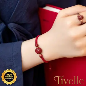 [ BISA COD ] Tivelle Jewelry Zodiac Red Charm | Gelang Tali Merah Handmade Unisex Ukiran Shio / Gelang Shio Simple Estetik Adjustable Mewah Elegan