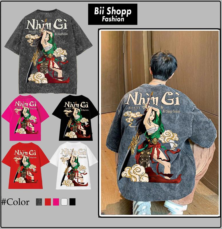  LOCAL BRAND Áo thun Wash Nhật Cổ Phong Cách Unisex Form Rộng   Áo thun Phông Nhật Cổ Màu Phong Cách Âu Mỹ aothun basic đường phố âu mỹ 