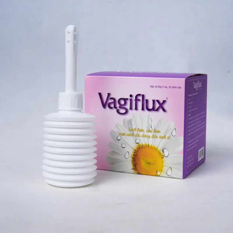 Combo 20 Ống muối vệ sinh phụ nữ VAGIFLUX + bình rửa 3
