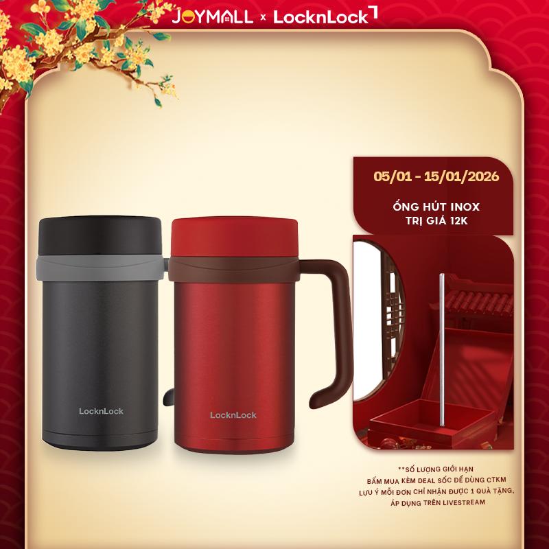 Ly Giữ Nhiệt Lock&Lock Tay Cầm New Basic Table LHC4026 500ml - Hàng Chính Hãng Bằng Thép Không Gỉ Miệng Rộng - JoyMall tặng ống hút thẳng từ 01 01 - 15 01 2026 chỉ có trên livestream