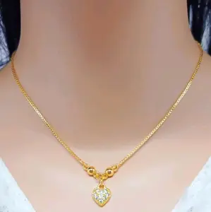 kalung wanita cantik titanium dewasa gold terlaris tidak luntur