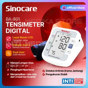 SINOCARE - Tensimeter Digital Suara Otomatis | Tekanan Darah BA 801