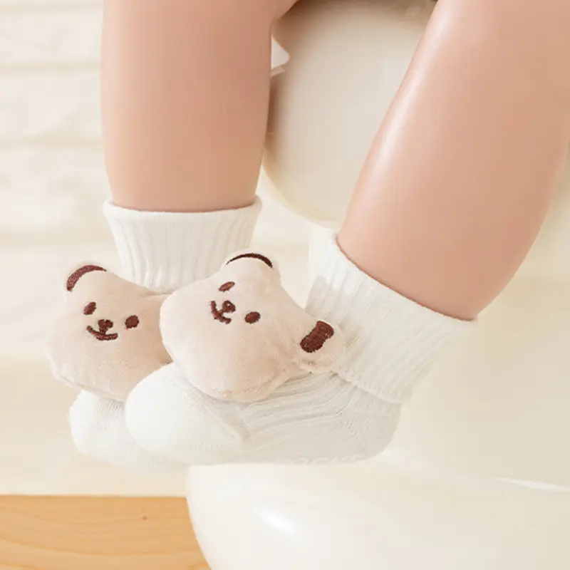Vớ Trẻ Em Bé Prewalker, Thiết Kế Hoạt Hình Dễ Thương, Chống Trượt, Ống Giữa, Làm Bằng Bông, Thích Hợp Cho Trẻ Em, Vớ Đi Trong Nhà 2