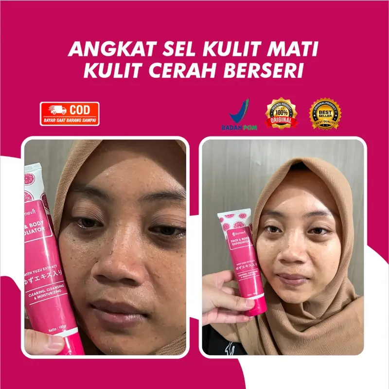 Glumevit Exfoliating Gel Exfoliasi Wajah Untuk Wanita Pria Mencerahkan Wajah Mengangkat Sel Kulit Mati 6