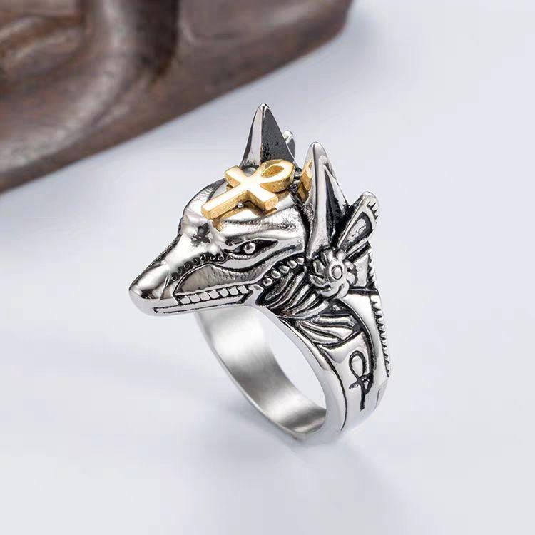 CINCIN TITANIUM MODEL KEPALA SHENLONG DRAGON BALL Aksesoris Silver Stainless Rings 6