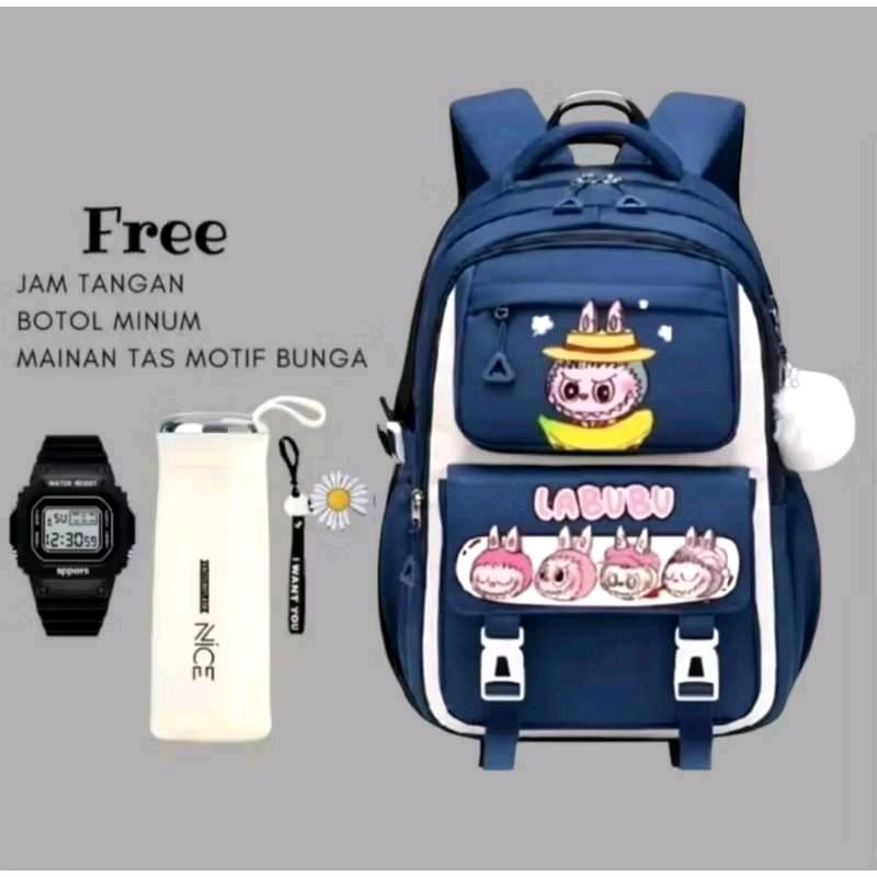 TURUN HARGA VIRAL Tas Boneka Labubu Tas Ransel Sekolah Anak Perempuan SD Tas Sekolah Labubu Terbaru BANYAK BONUSNYA Fashion 2