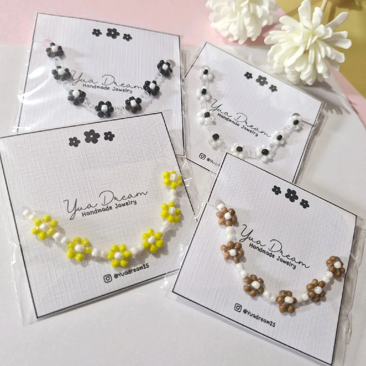 GELANG DAISY BEADS KOREA AESTHETIC Rantai