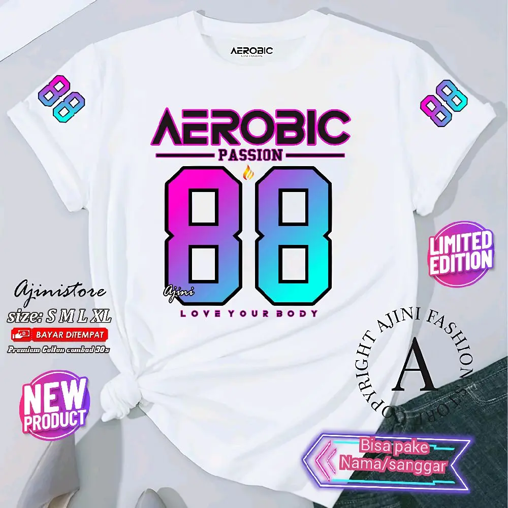 kaos atasan senam aerobic zumba new design (aerobic passion grd) katun comnad 30s ajinistore