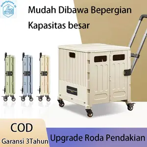 【COD】Keranjang Belanja Troli Lipat Portabel 29/54L Trolley Pet Stroller Troli Koper 2/4 Roda SALVO