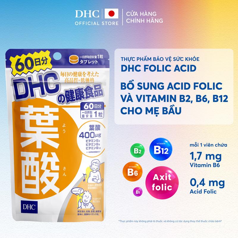DATE 28 02 2026 TPBVSK DHC Folic acid dạng viên uống hỗ trợ bổ sung acid folic vitamin B2 vitamin B6 vitamin B12 - DHC Nhật Bản chính hãng