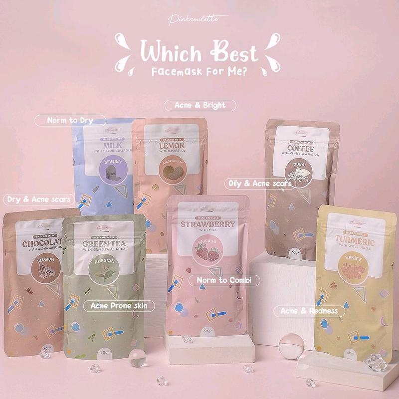 Pinkroulette Masker Organic Face Mask Travel size / mini size 20gr Coffee Coklat Greentea Lemon Mencerahkan Beruntusan Berjerawat Wajah Kunyit Turmeric Facial Melembutkan Kotoran Berminyak 5