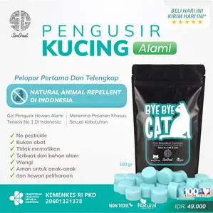 Alat pengusir kucing liar bandel pup berak pipis sembarangan SanGrat Bye Bye Cat gel 100 gr aman natural