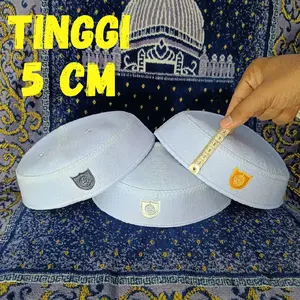 peci Malaysia tinggi 5cm pendek ceper kopyah songkok putih