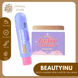[PROMO] SERBUK GOLD POWDER BRIGHTENING KEFIR COLLAGEN BEAUTYINU GOLD POWDER