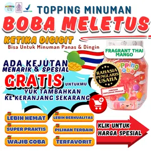 Boba Meletus Dimulut Topping Minuman Instan - Popping Boba Pecah Dimulut Rasa Mangga 500 Gram | Cocok Untuk Semua Minuman | Popping Boba Nata Jelly