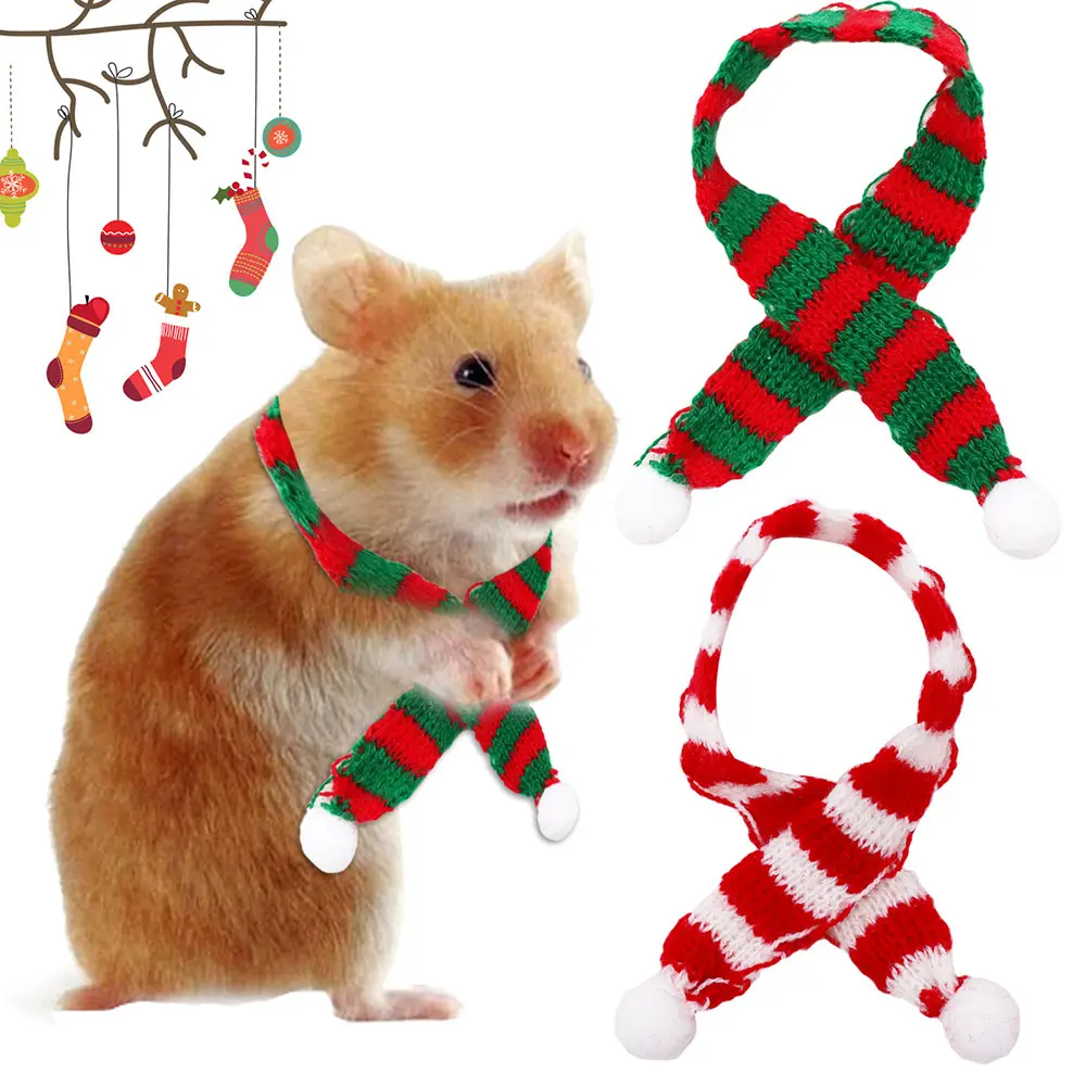 1PCS Christmas Pet Supplies Winter Hamster Scarf Lizard Dutch Pig Pet Warm Scarf Small Pet Grooming Accessories
