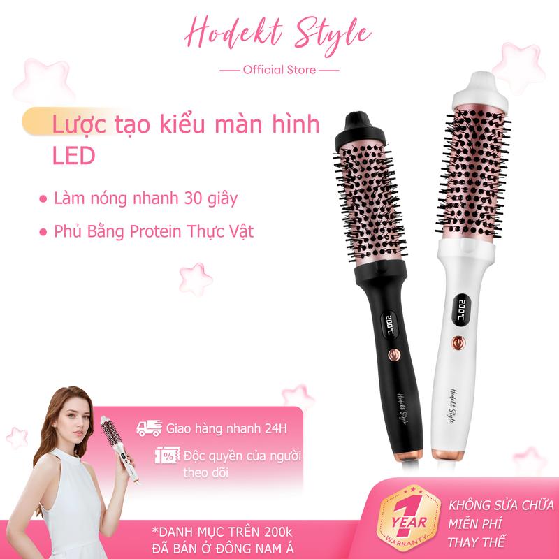 HODEKT Lược nhiệt ion hiển thị LED 3 trong 1: uốn xoăn duỗi thẳng uốn cụp máy uốn tóc máy duỗi tóc tạo độ phồng chân tóc.