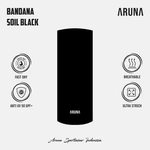 Aruna Headwear Multipurpose Masker Bandana Stretch Soil Black UPF 50+ Anti UV Quick Dry Outdoor