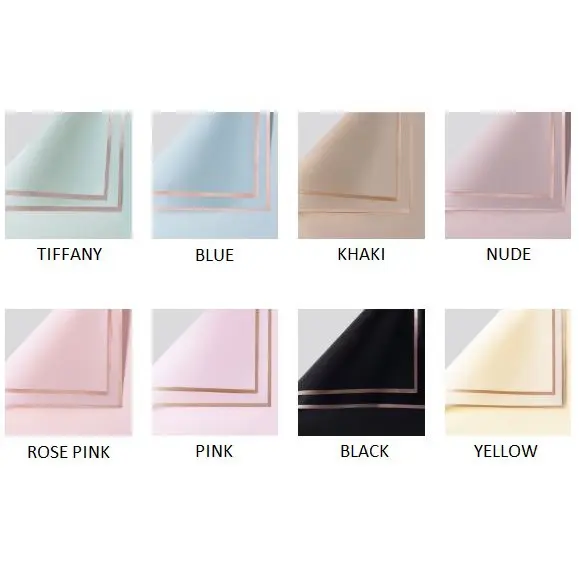 FLOWER WRAPPING GOLD LINE COLOR (ECER) TRANSPARENT CELLOPHANE KERTAS BUKET BUNGA HAND BOUQUET 4