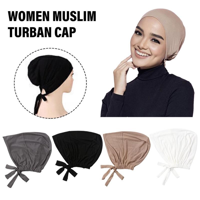 Product Introduction of Women’s Ladies’ Solid Color Plain Hijab Head Kerchief Head Sun Inner Cover Coverchief Wrap L2E9 22